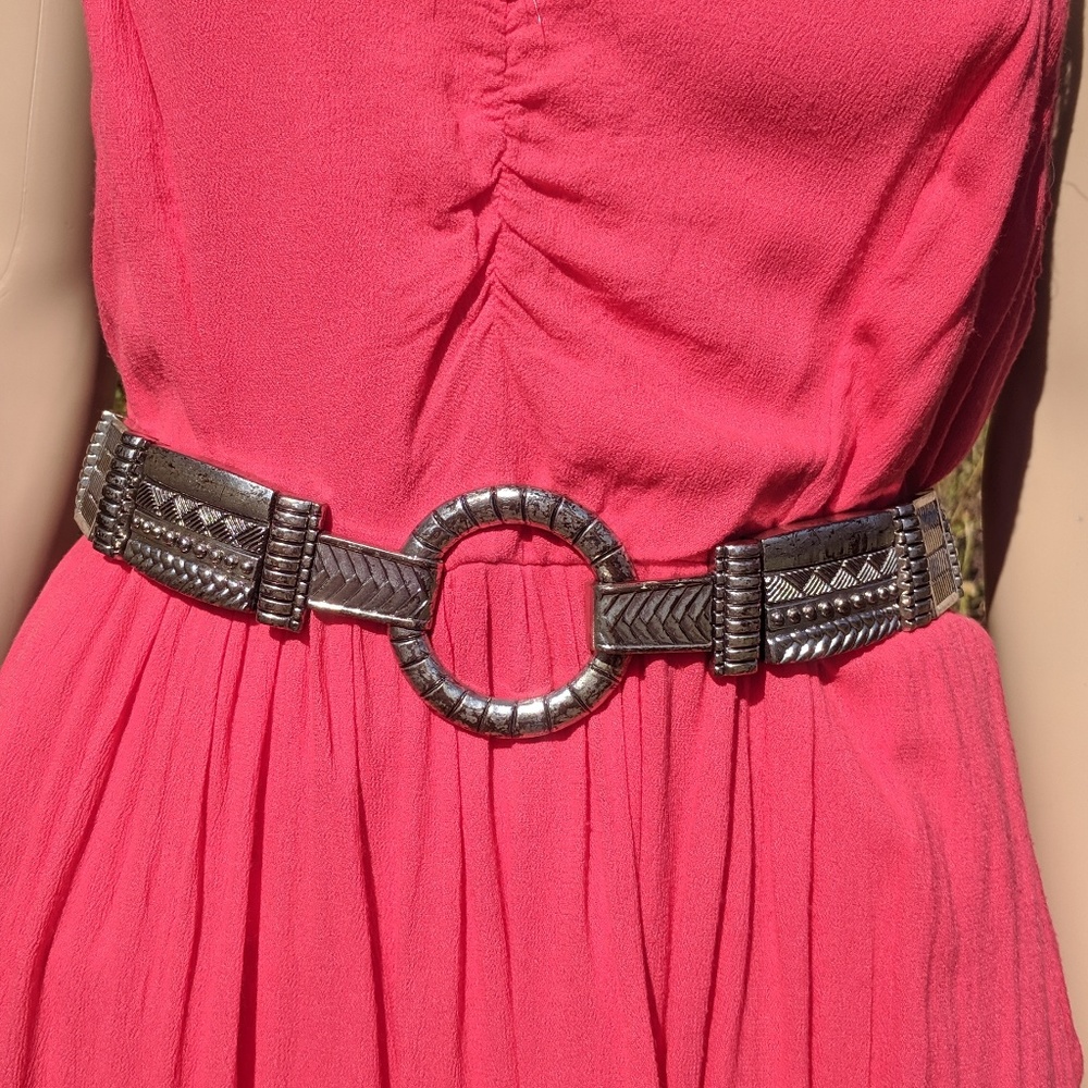 Chicos Stretch Distressed Metal Waist Belt OS